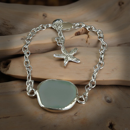 Sea Glass Bracelet Seashell Charm