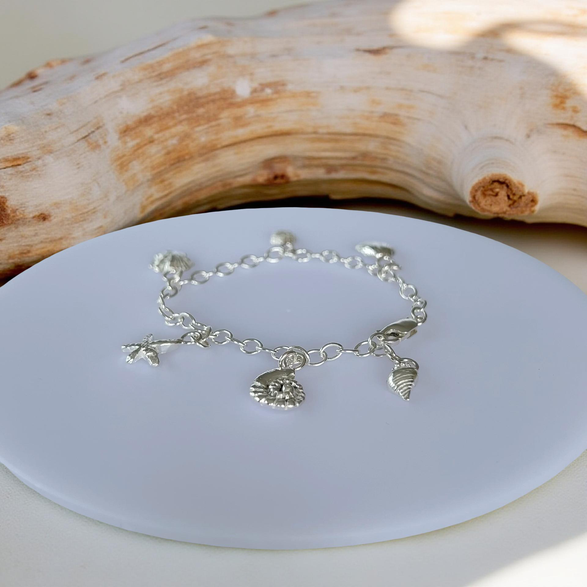 Fine Silver Ocean Charm Bracelet - Silver Lines Jewellery