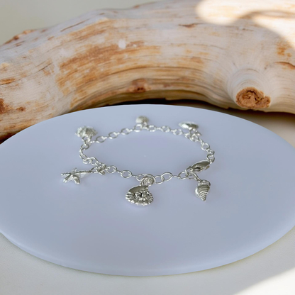 Fine Silver Ocean Charm Bracelet - Silver Lines Jewellery