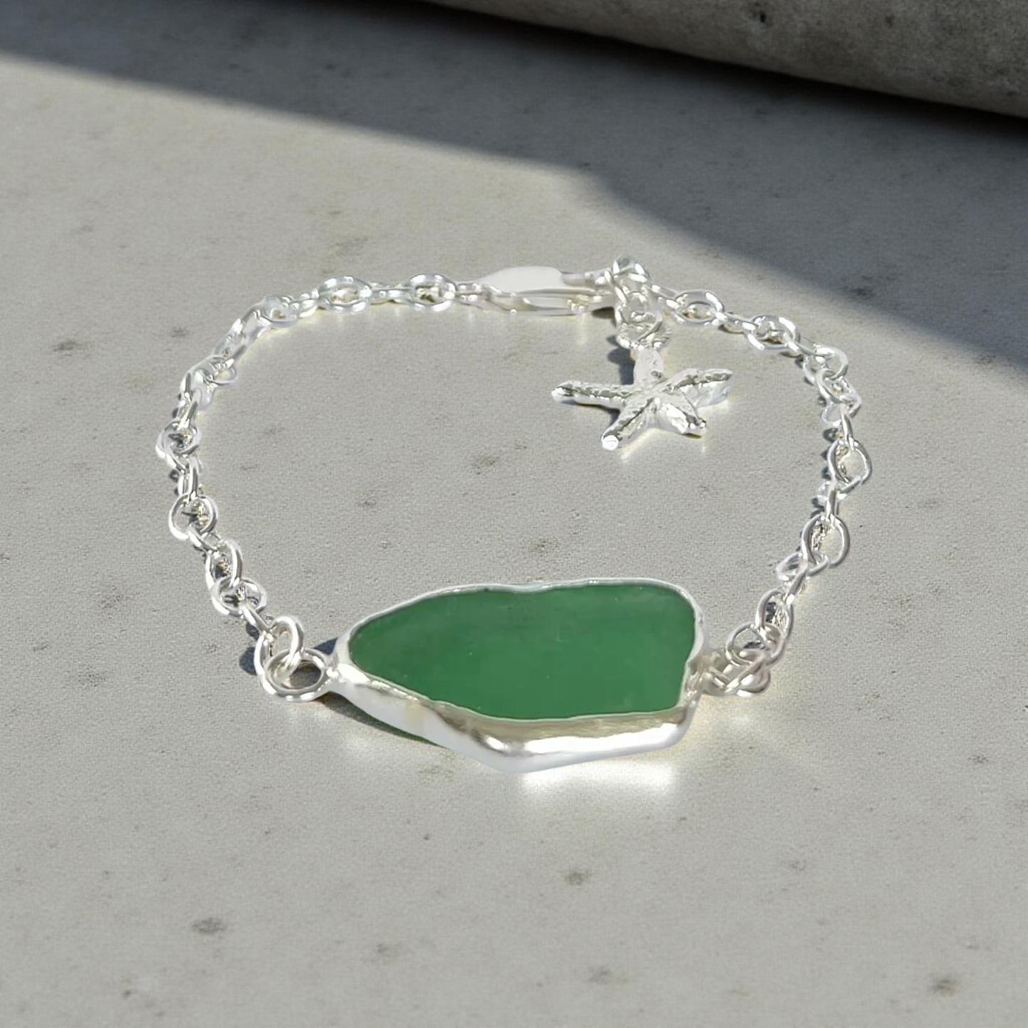 Sea Glass Bracelet Seashell Charm
