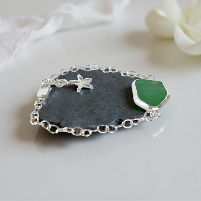 Sea Glass Bracelet Seashell Charm