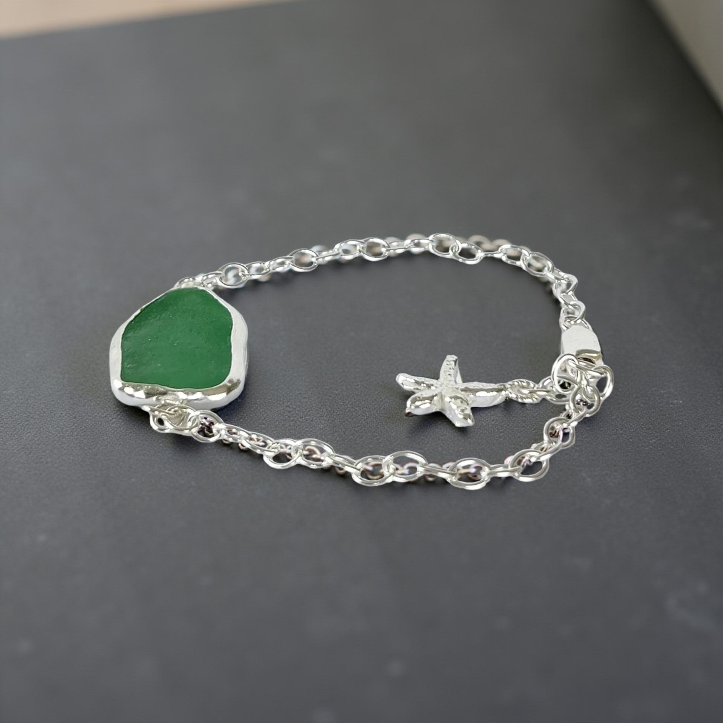 Sea Glass Bracelet Seashell Charm