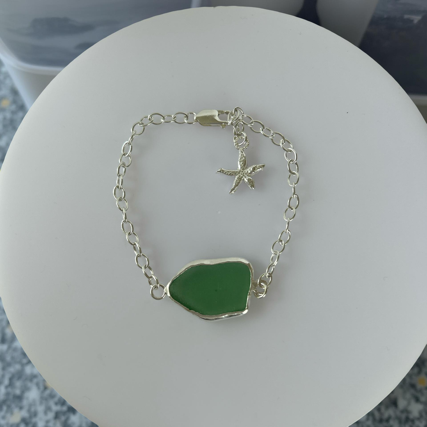 Sea Glass Bracelet Seashell Charm