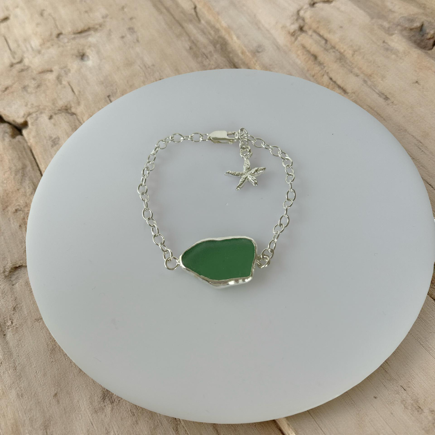 Sea Glass Bracelet Seashell Charm