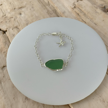 Sea Glass Bracelet Seashell Charm