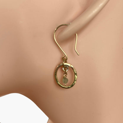 Dainty Gold Jade Earrings - SilverLines Jewellery 