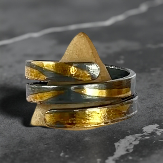 Keum Boo Patina Silver & Gold Wrap Ring