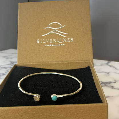 Sterling Silver Cuff with Gemstones