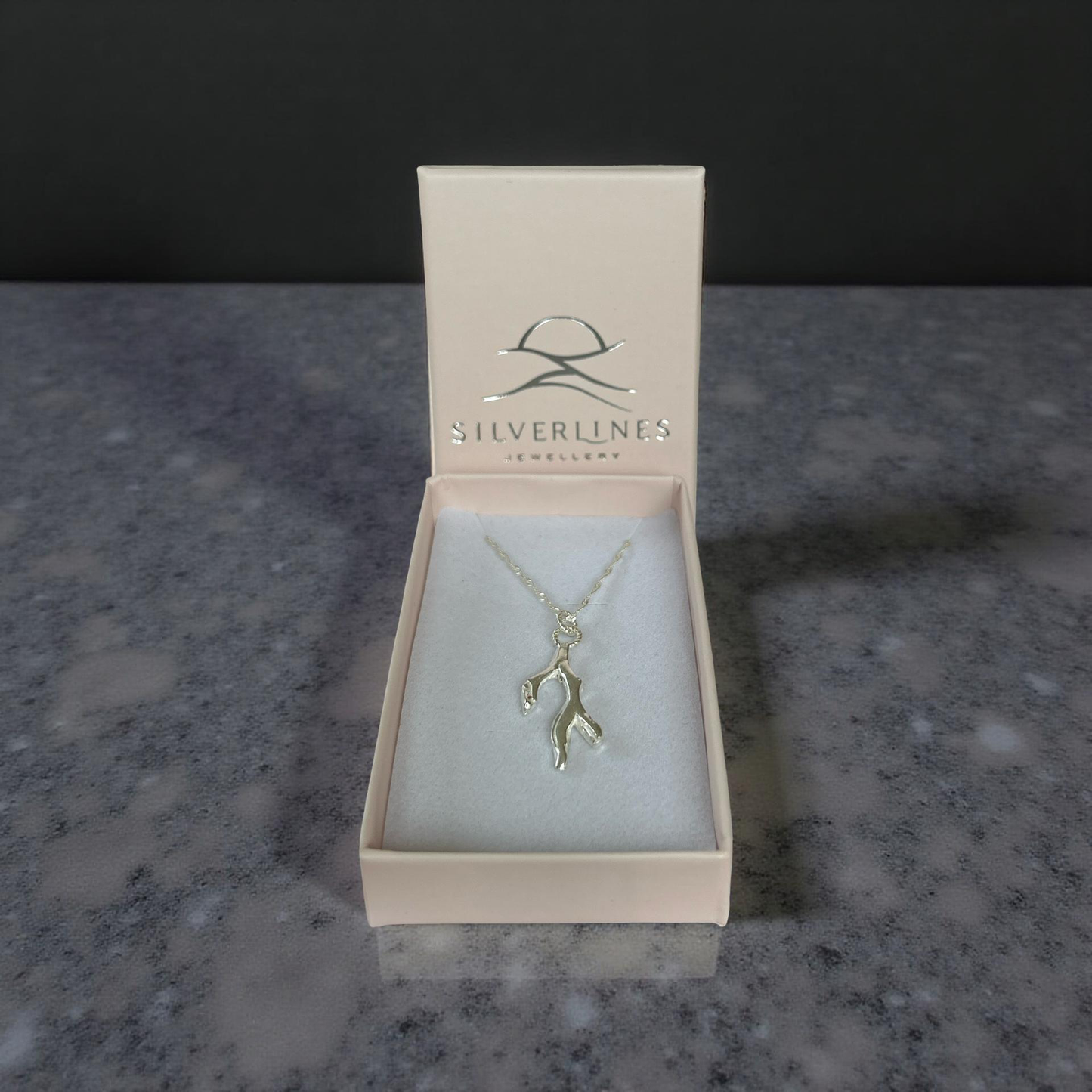 Silver Seaweed Charm Necklace - Silver Lines Jewellery