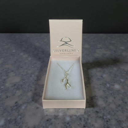Silver Seaweed Charm Necklace - Silver Lines Jewellery
