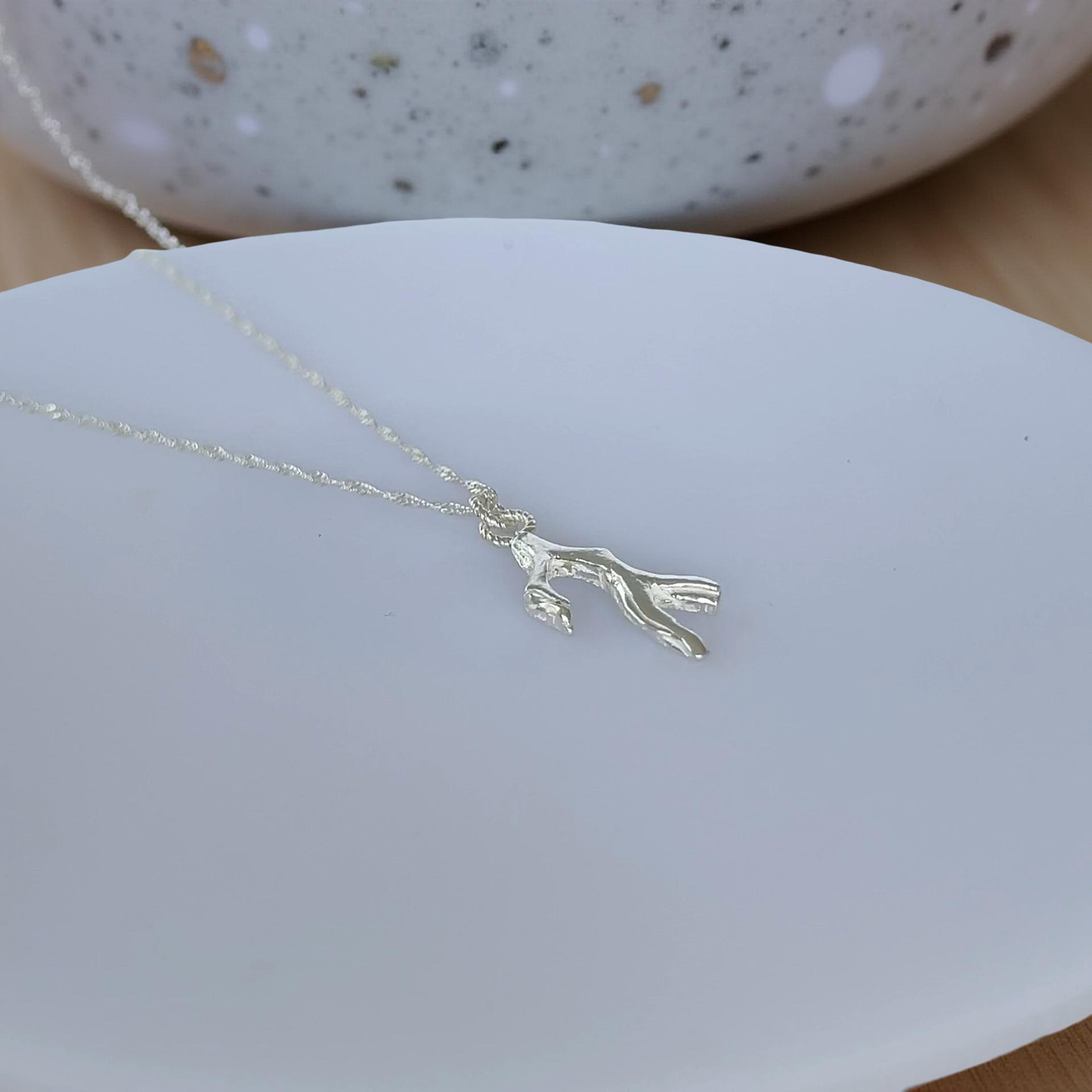 Silver Seaweed Charm Necklace - Silver Lines Jewellery