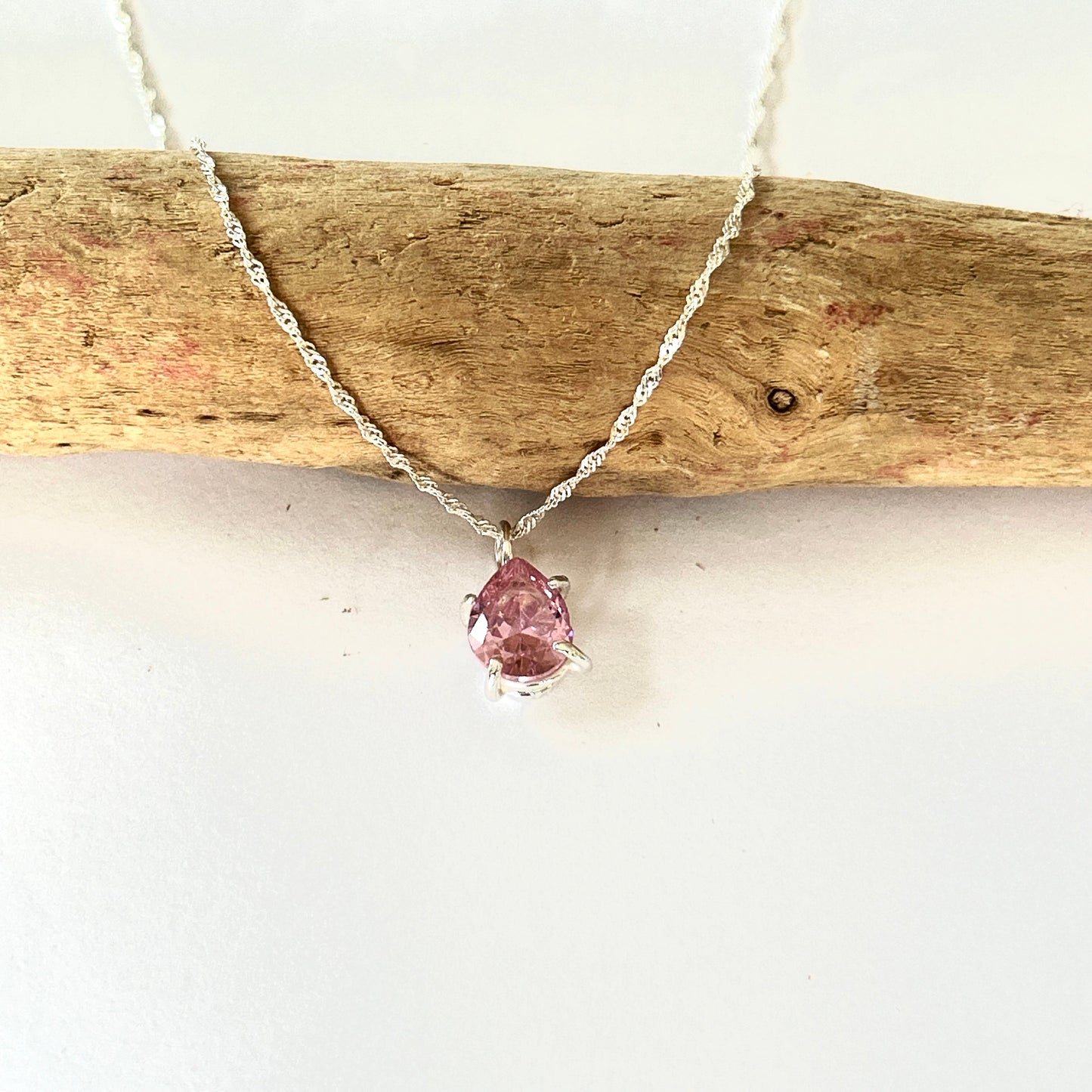 Pink Cubic Zirconia Necklace - Silver Lines Jewellery