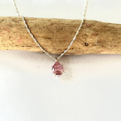 Pink Cubic Zirconia Necklace - Silver Lines Jewellery