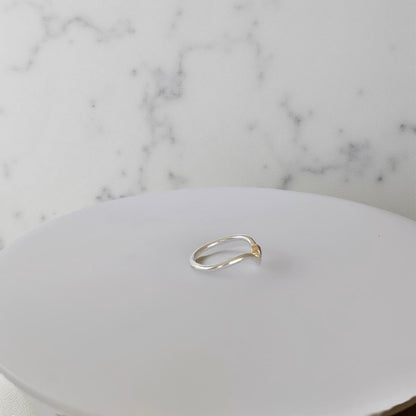 Artisan Garnet Wishbone Ring - Silver Lines Jewellery