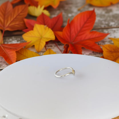 Artisan Garnet Wishbone Ring - Silver Lines Jewellery