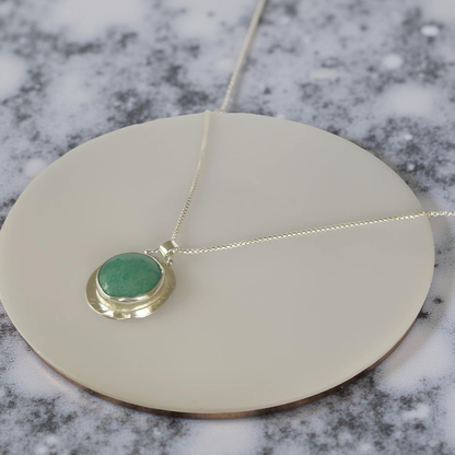 Bohemian Amazonite Halo Necklace - Silver Lines Jewellery