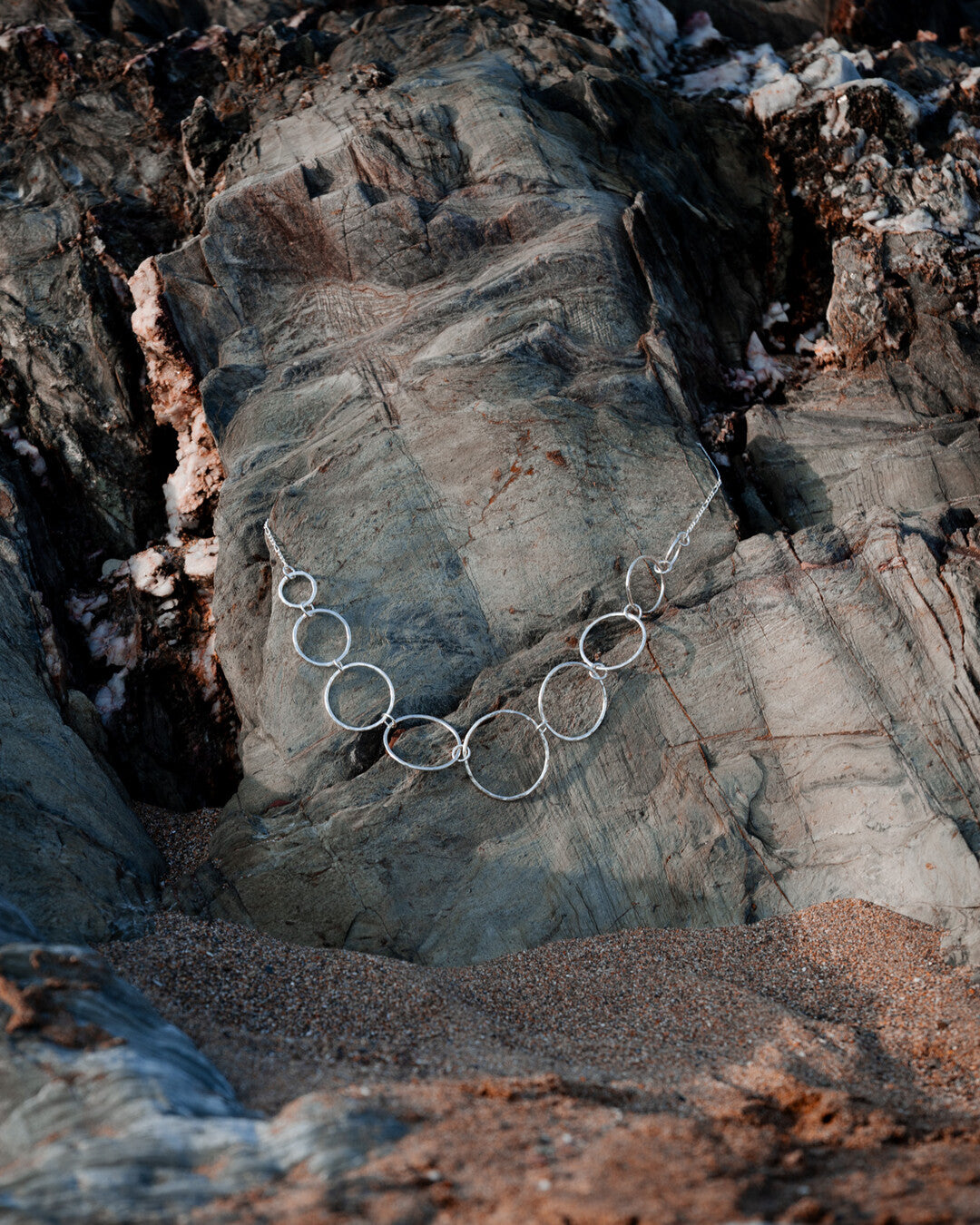 Silver Hoop Chain Necklace - Silver Lines Jewellery