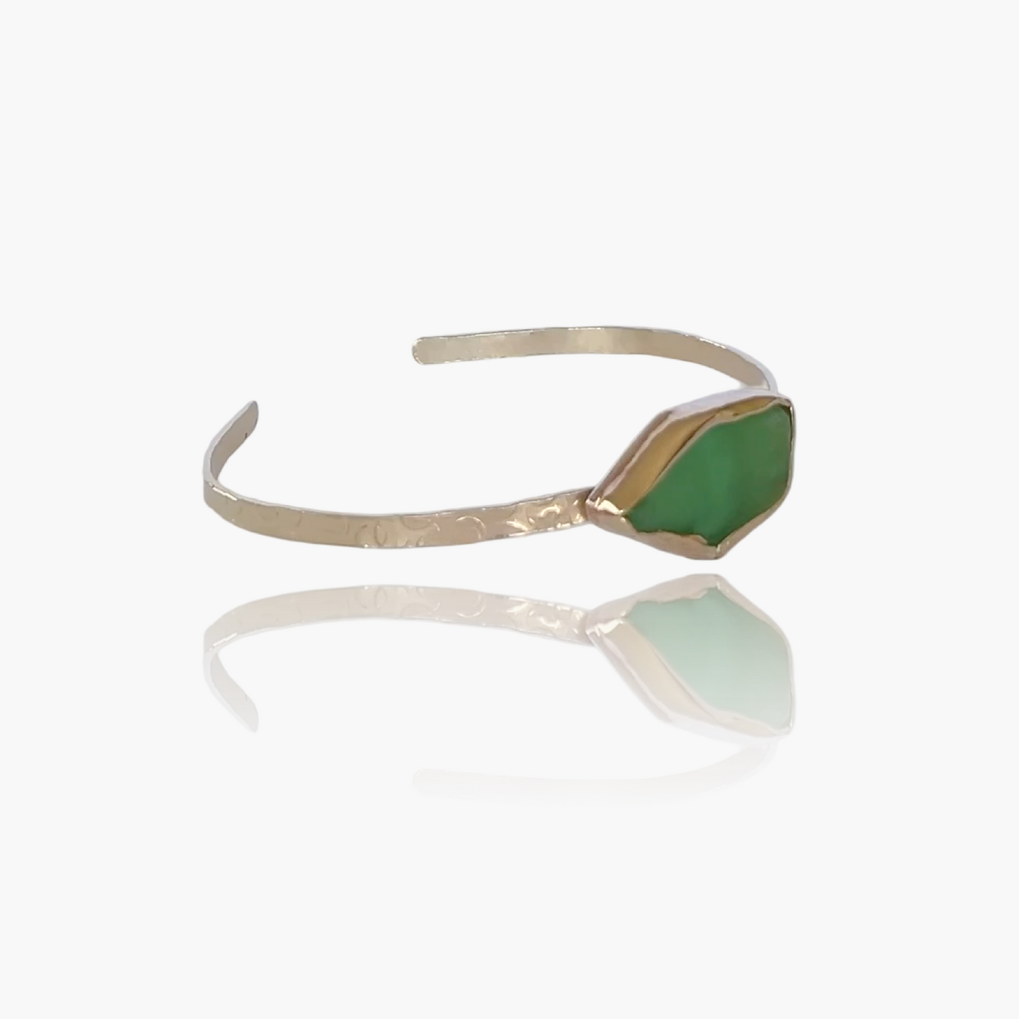 Gold Sea Glass Cuff - Silver Lines Jewellery