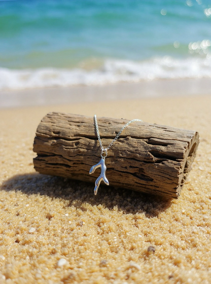 Silver Seaweed Charm Necklace - Silver Lines Jewellery