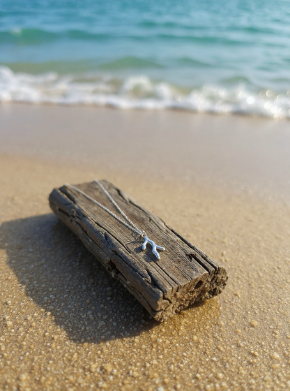 Silver Seaweed Charm Necklace - Silver Lines Jewellery