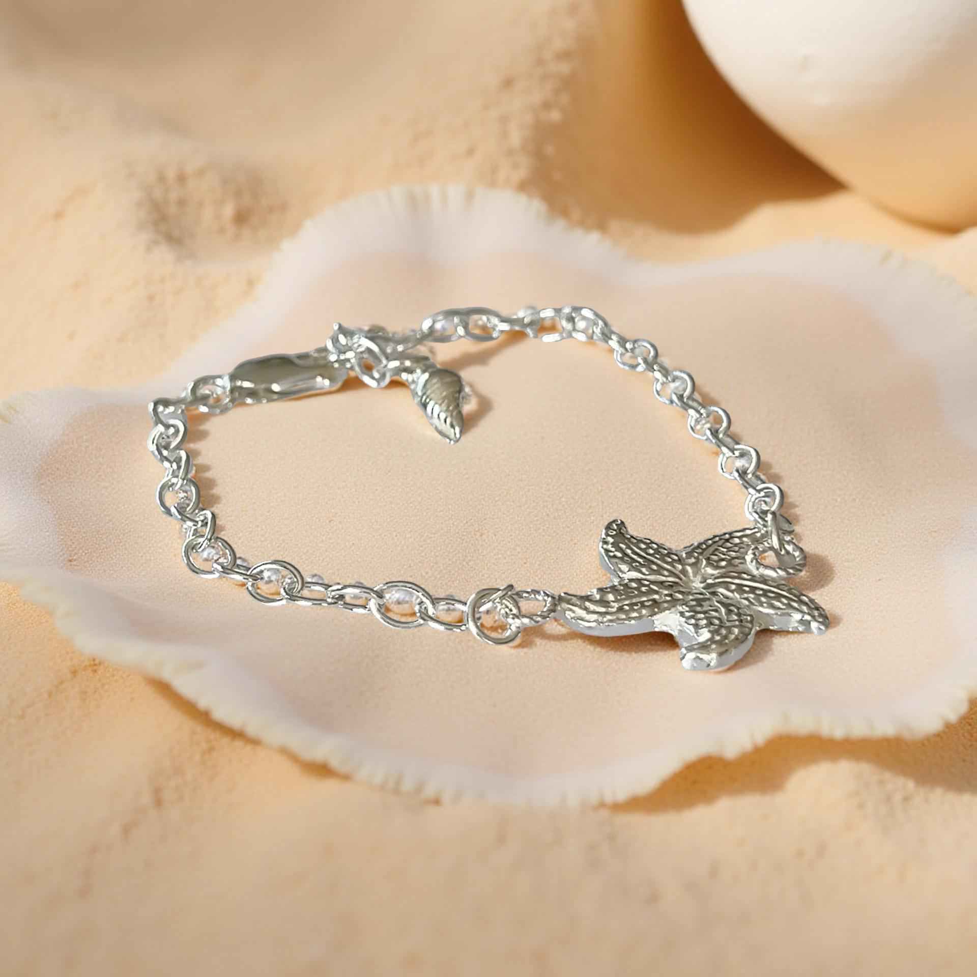 Silver Starfish Bracelet - Silver Lines Jewellery