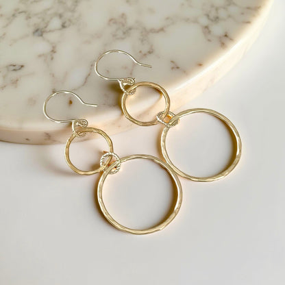 Silver And Gold hoop earrings - SilverLines Jewellery