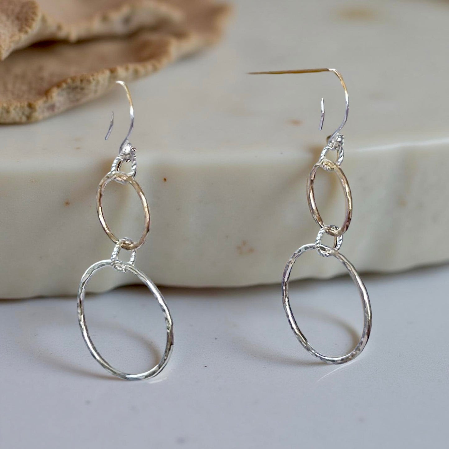 Silver And Gold hoop earrings - SilverLines Jewellery