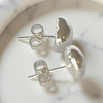Silver Organic Studs - Silver Lines Jewellery