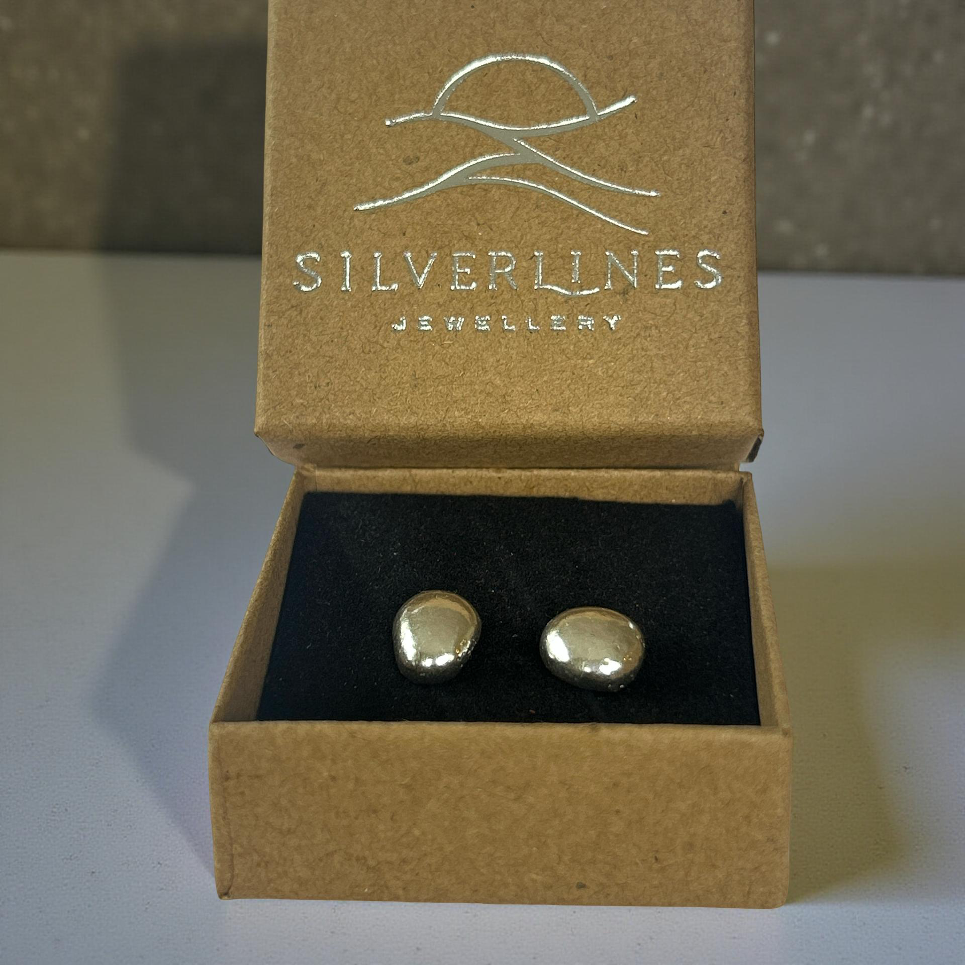 Silver Organic Studs - Silver Lines Jewellery