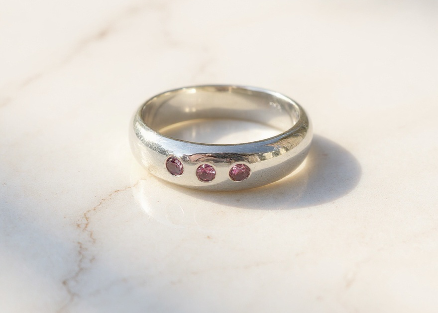 Coastal Inspired Amethyst Ring - Silver Lines Jewellery
