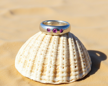 Coastal Inspired Amethyst Ring - Silver Lines Jewellery
