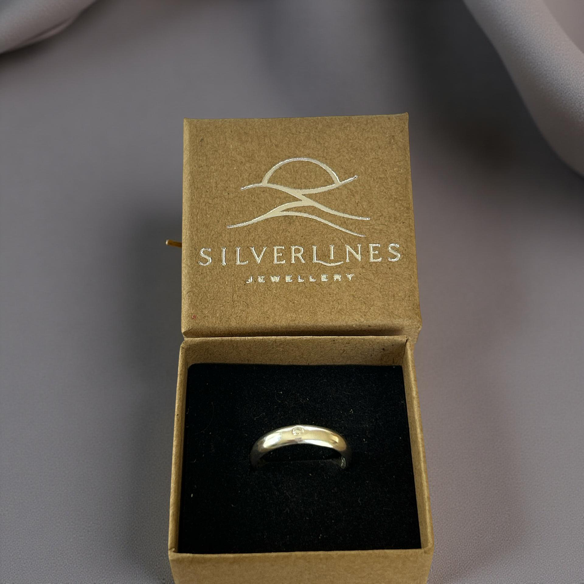 Silver Flush Set Ring With faceted  Gems - Silver Lines Jewellery
