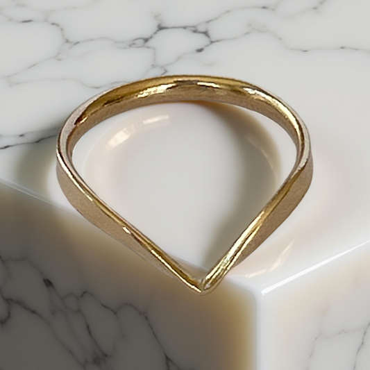 Golden Tide Wishbone Ring - Silver Lines Jewellery