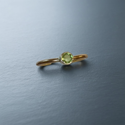 Solara Gold Peridot Stacking Ring - SilverLines Jewellery