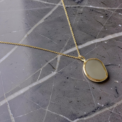 Gold Ocean Sea Glass Necklace - Silver Lines Jewellery