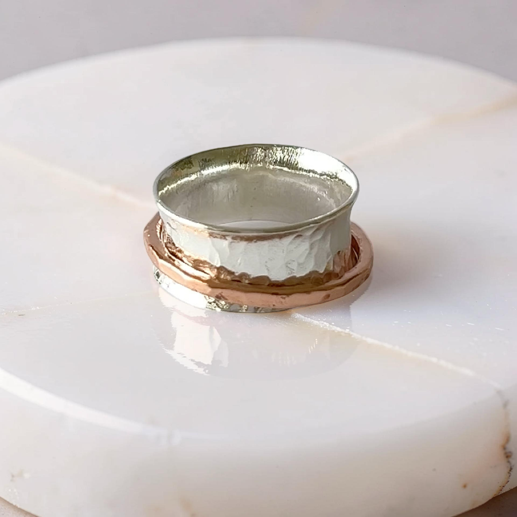 Silver with Copper Spinner Ring - SilverLines jewellery