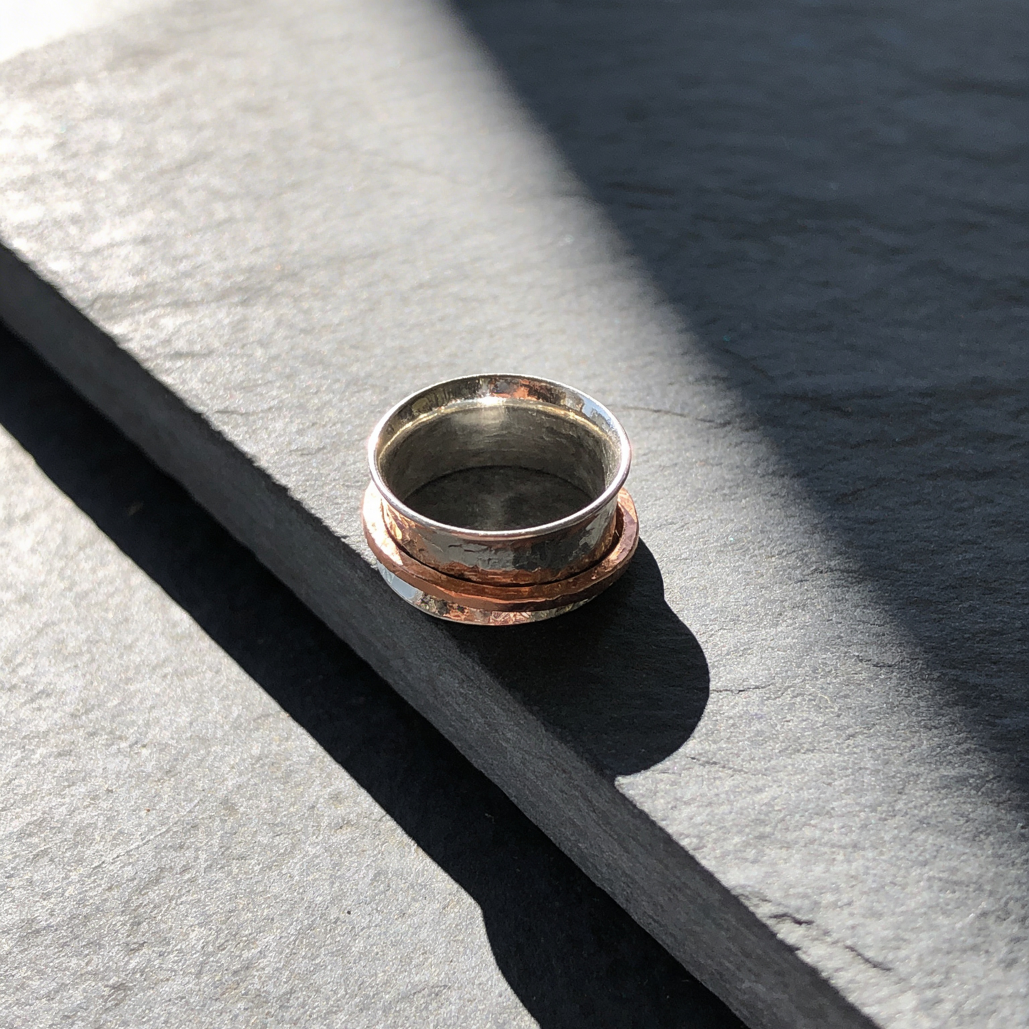 Silver with Copper Spinner Ring - SilverLines jewellery