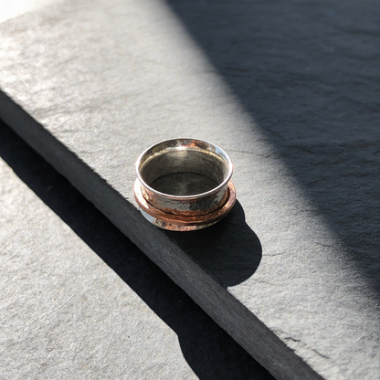 Silver with Copper Spinner Ring - SilverLines jewellery