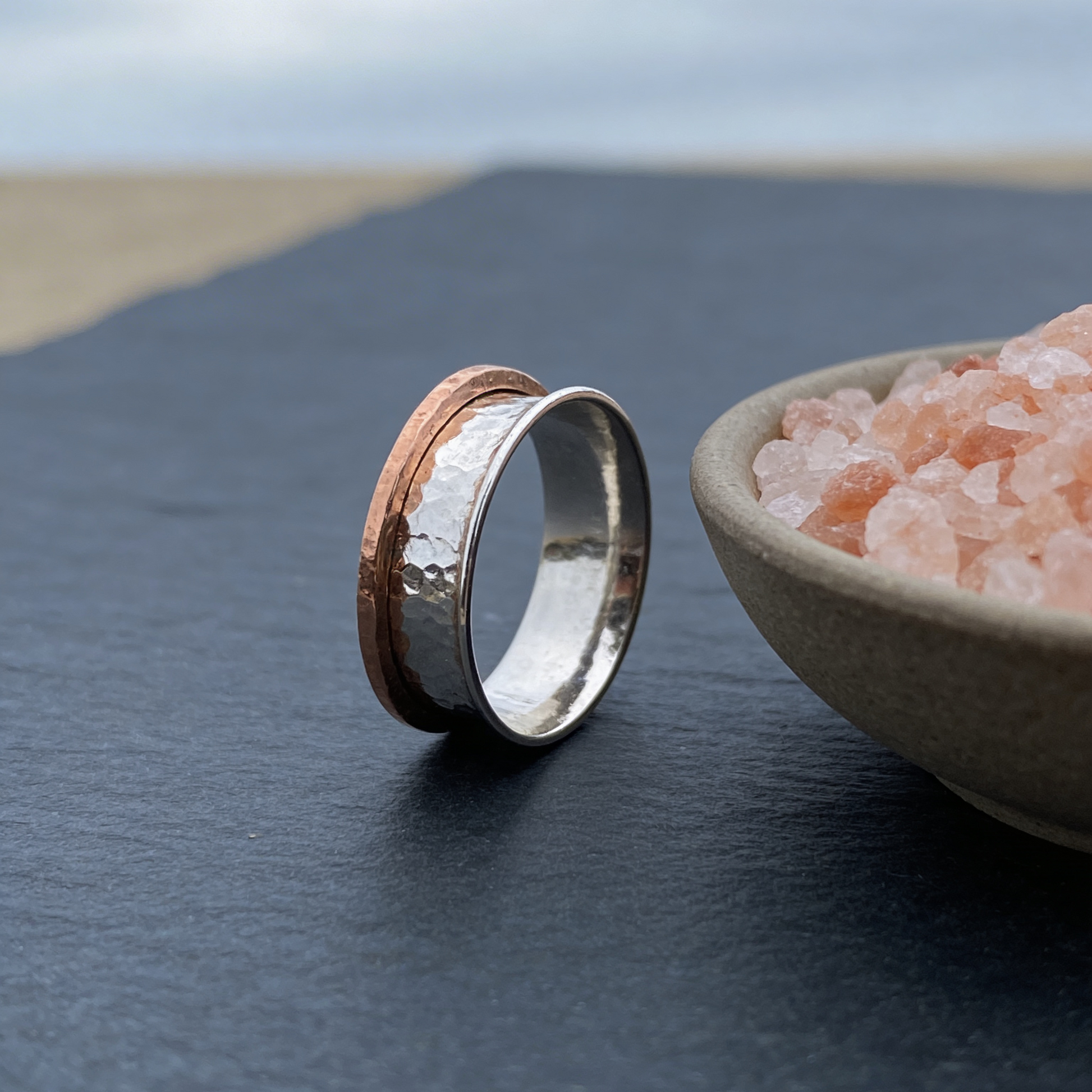 Silver with Copper Spinner Ring - SilverLines jewellery