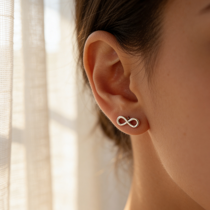 Eternal Knot Stud Earrings - Silver Lines Jewellery