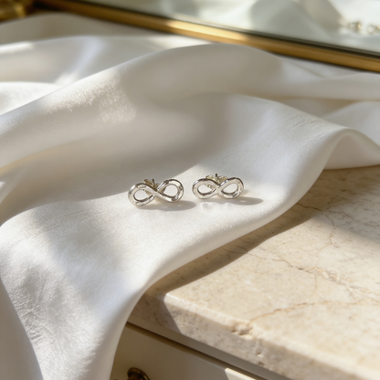 Eternal Knot Stud Earrings - Silver Lines Jewellery