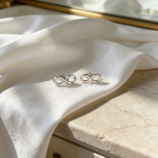 Eternal Knot Stud Earrings - Silver Lines Jewellery