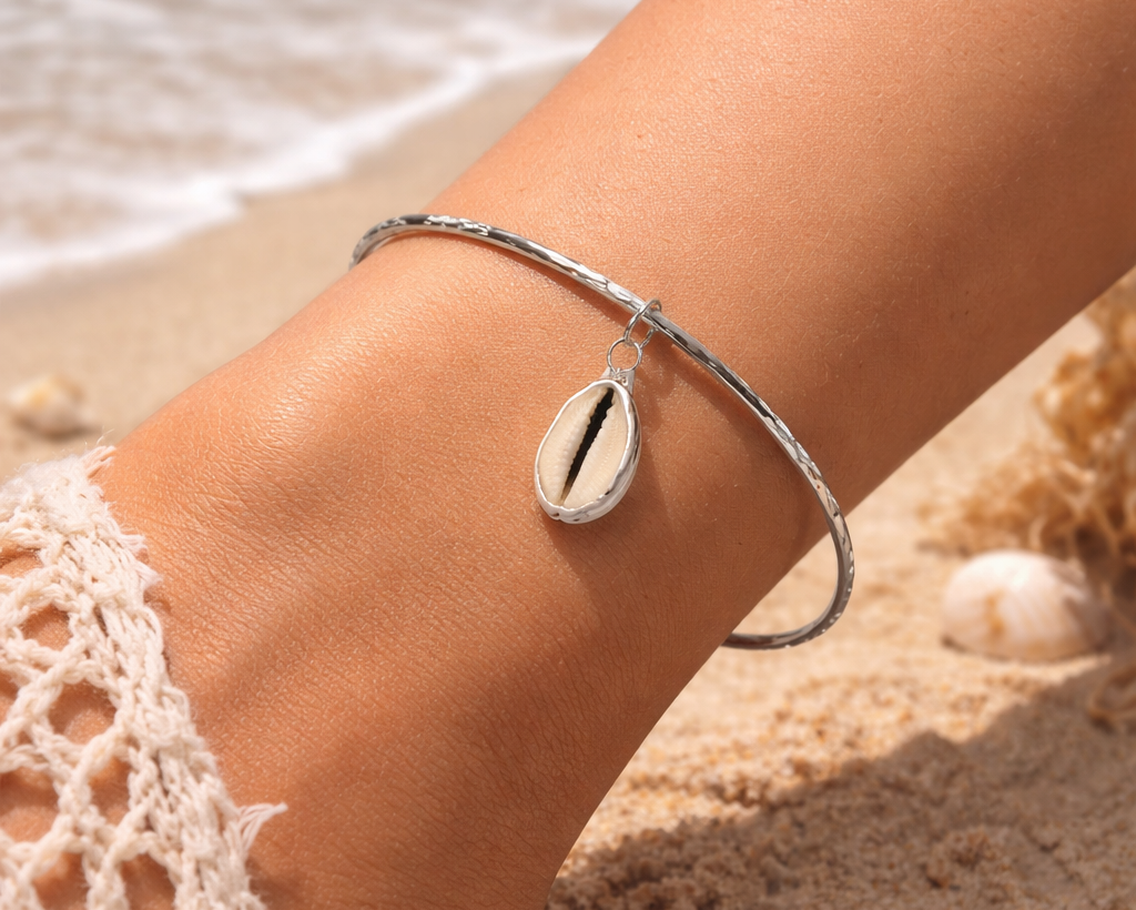 Cowrie Shell Bangle - SilverLines Jewellery