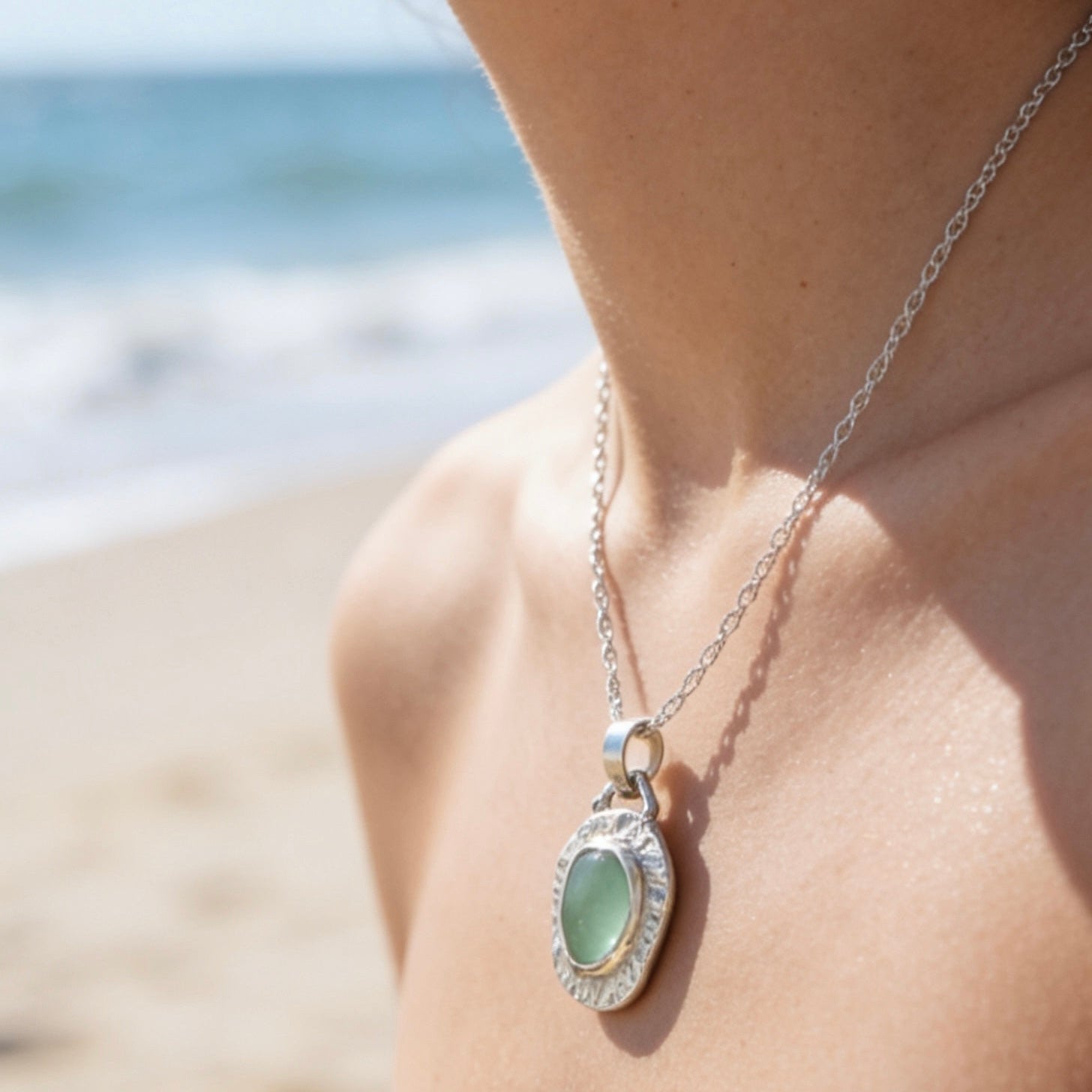 Tidal Beauty Sea Glass Necklace - SilverLines Jewellery