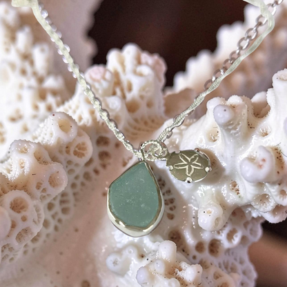 Ocean Drift Sea Glass & Sand Dollar Necklace - SilverLines Jewellery