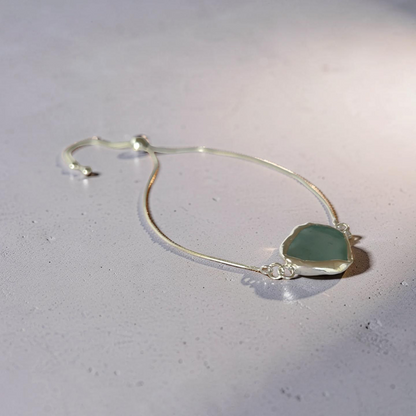 Coastal Sea Glass Adjustable Bracelet - Silver Lines Jewellery