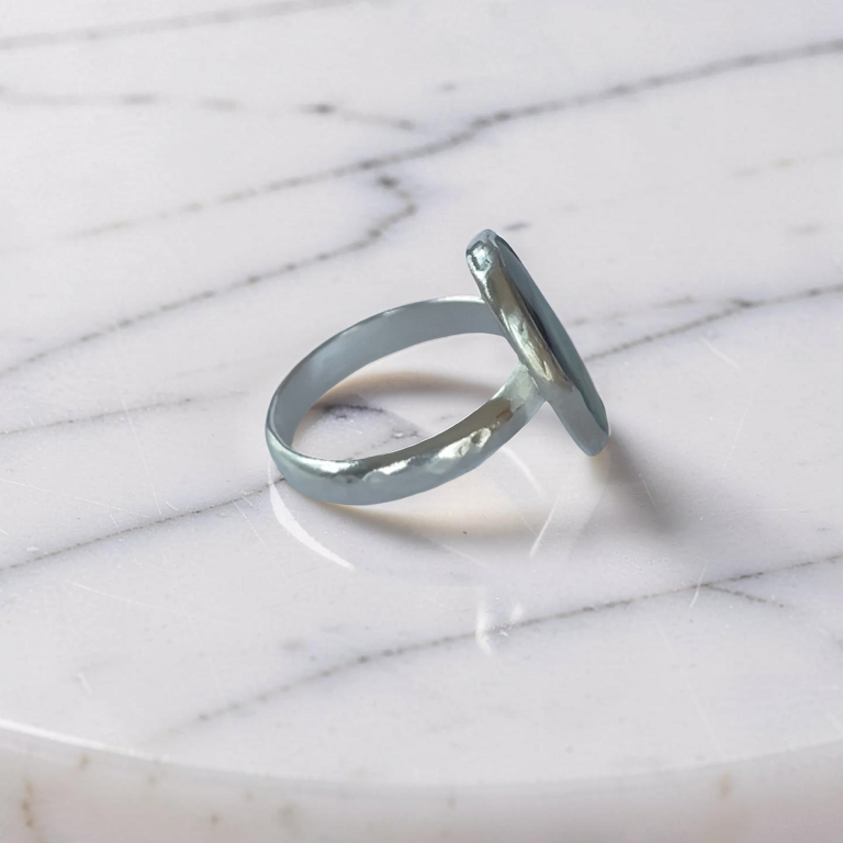Silver Paua Shell Ring - Silver Lines Jewellery