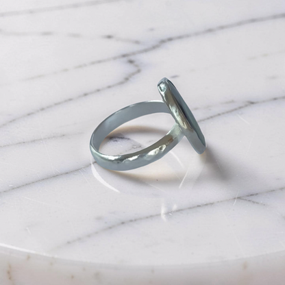 Silver Paua Shell Ring - Silver Lines Jewellery