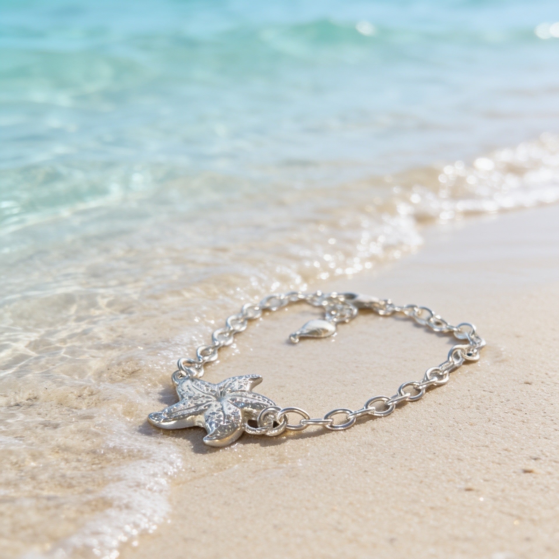 Silver Starfish Bracelet - Silver Lines Jewellery