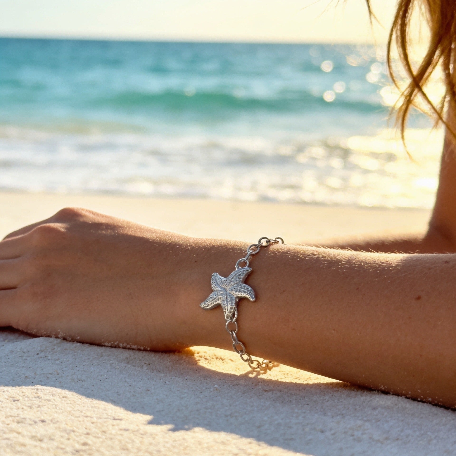 Silver Starfish Bracelet - Silver Lines Jewellery